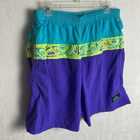 Vintage Y2K Quicksilver Board Shorts Swim Trunks Size 34 - Picture 7 of 14